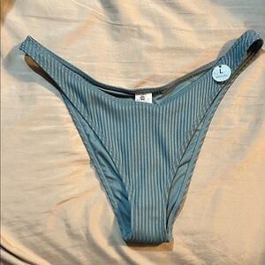 Forever 21 Sage Ribbed High-Cut Bikini Bottom